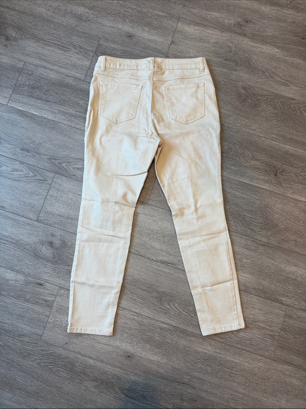d. jeans Cream Straight-Leg stretchy pants Size 12 e9